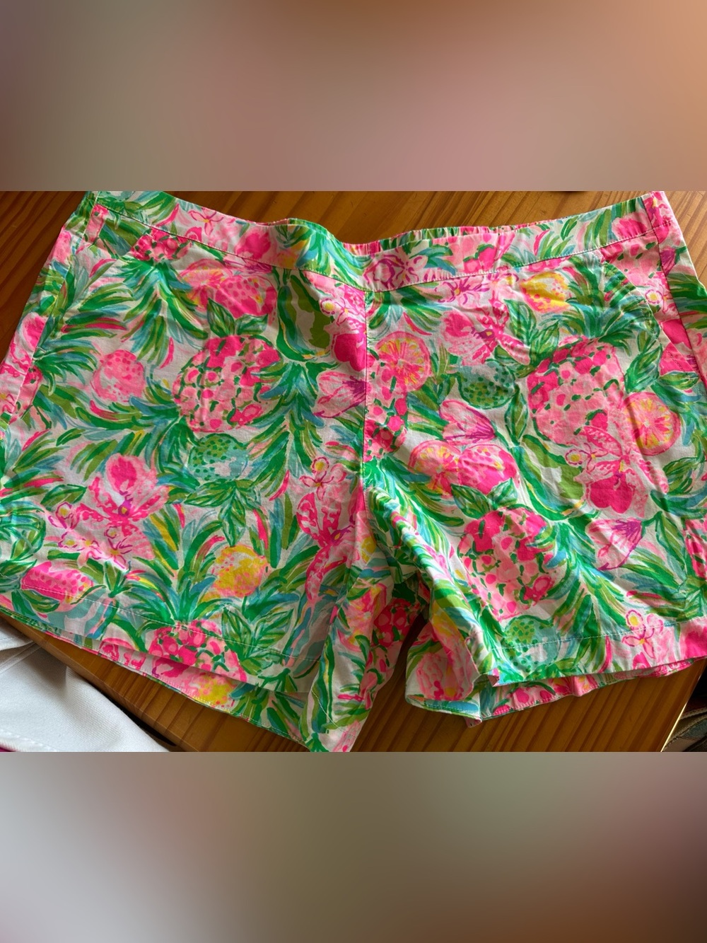 Lilly Pulitzer Pink & Green Tropical Print Bermuda Shorts